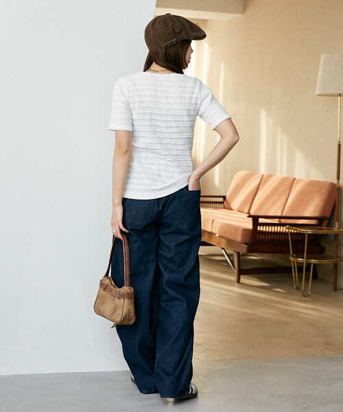 PUBLUX（パブリュクス）の「PUBLUX/パブリュクス LOVE POP STUDIO　タックカーブパンツ　限定展開（その他パンツ・メンズ・ブラック/ベージュ/インディゴブルー・LARGE/MEDIUM/SMALL）」の13枚目の写真