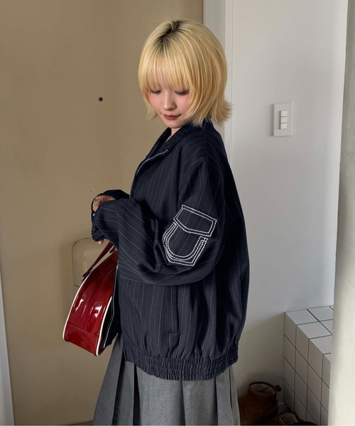 sedacle（セダクル）の「ストライプトラックジャケット（その他アウター・メンズ・ネイビー/グレー・MEDIUM/LARGE）」の20枚目の写真