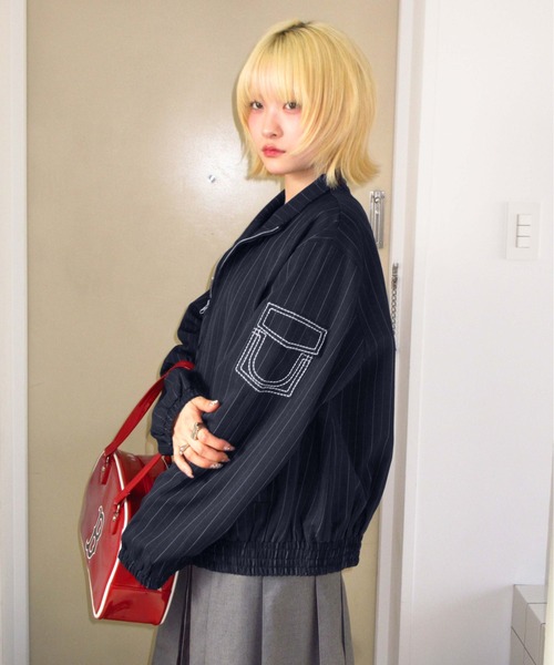 sedacle（セダクル）の「ストライプトラックジャケット（その他アウター・メンズ・ネイビー/グレー・MEDIUM/LARGE）」の3枚目の写真