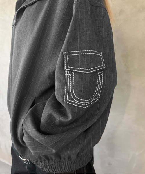 sedacle（セダクル）の「ストライプトラックジャケット（その他アウター・メンズ・ネイビー/グレー・MEDIUM/LARGE）」の10枚目の写真