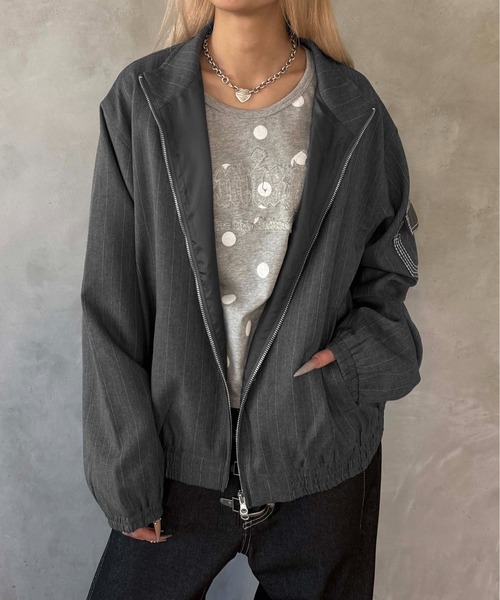 sedacle（セダクル）の「ストライプトラックジャケット（その他アウター・メンズ・ネイビー/グレー・MEDIUM/LARGE）」の4枚目の写真