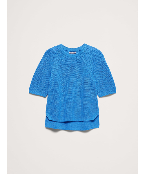 Banana Republic（バナナリパブリック）の「コットン パフスリーブ セーター（ニット/セーター・レディース・アイボリー/ナチュラル/ブルー・L/S/M/XS）」の9枚目の写真