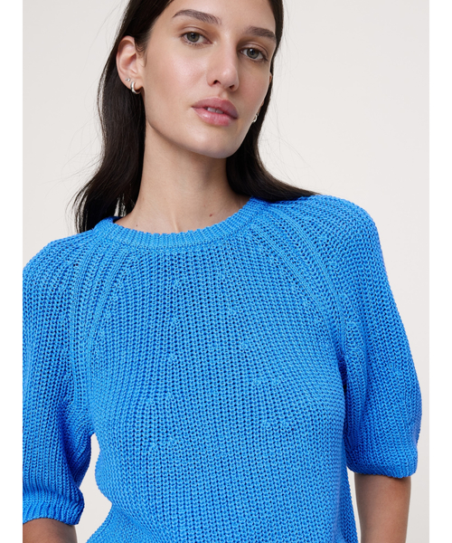 Banana Republic（バナナリパブリック）の「コットン パフスリーブ セーター（ニット/セーター・レディース・アイボリー/ナチュラル/ブルー・L/S/M/XS）」の3枚目の写真