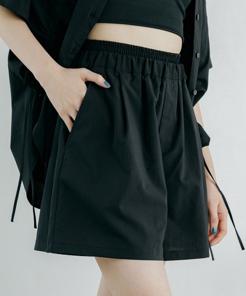 PAGEBOY(ページボーイ)の「クールイージーダブルウエストショートパンツ【セットアップ対応】(その他パンツ・レディース・グリーン/ブラック・FREE)」の2枚目の写真