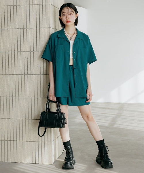 PAGEBOY(ページボーイ)の「クールイージーダブルウエストショートパンツ【セットアップ対応】(その他パンツ・レディース・グリーン/ブラック・FREE)」の10枚目の写真