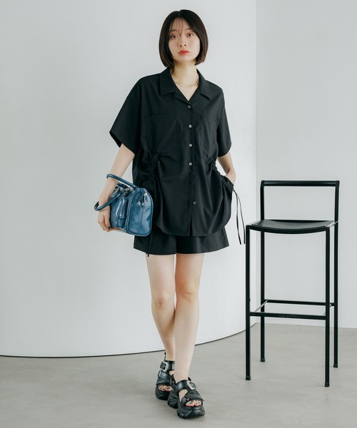 PAGEBOY(ページボーイ)の「クールイージーダブルウエストショートパンツ【セットアップ対応】(その他パンツ・レディース・グリーン/ブラック・FREE)」の3枚目の写真