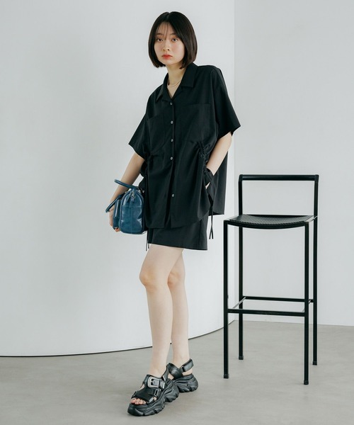 PAGEBOY(ページボーイ)の「クールイージーダブルウエストショートパンツ【セットアップ対応】(その他パンツ・レディース・グリーン/ブラック・FREE)」の4枚目の写真