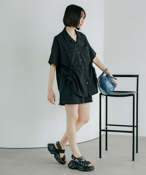 PAGEBOY(ページボーイ)の「クールイージーダブルウエストショートパンツ【セットアップ対応】(その他パンツ・レディース・グリーン/ブラック・FREE)」の5枚目の写真