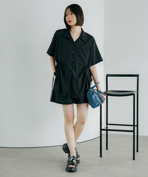 PAGEBOY(ページボーイ)の「クールイージーダブルウエストショートパンツ【セットアップ対応】(その他パンツ・レディース・グリーン/ブラック・FREE)」の6枚目の写真