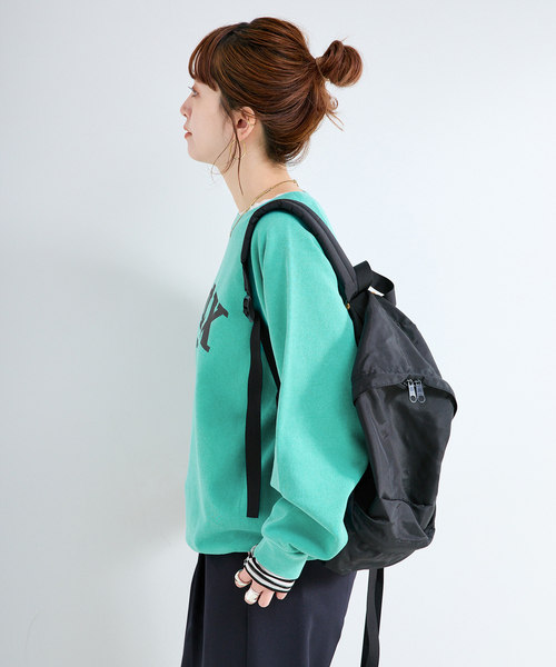 B.C STOCK（ベーセーストック）の「athletic wear MASON / アスレティックウェア メイソン 別注 ロゴスウェット（スウェット・レディース・グリーン/ブラウン/ホワイト/サックスブルー/オレンジ・FREE）」の7枚目の写真