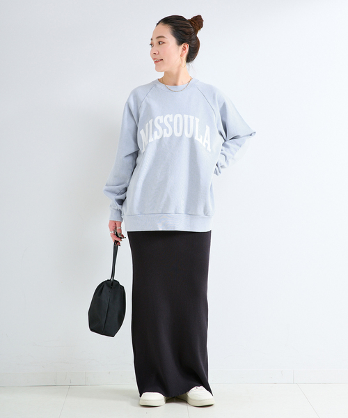B.C STOCK（ベーセーストック）の「athletic wear MASON / アスレティックウェア メイソン 別注 ロゴスウェット（スウェット・レディース・グリーン/ブラウン/ホワイト/サックスブルー/オレンジ・FREE）」の9枚目の写真