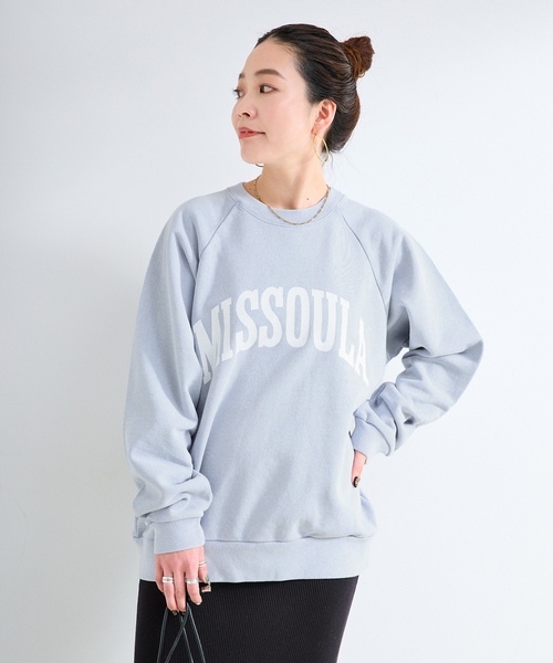 B.C STOCK（ベーセーストック）の「athletic wear MASON / アスレティックウェア メイソン 別注 ロゴスウェット（スウェット・レディース・グリーン/ブラウン/ホワイト/サックスブルー/オレンジ・FREE）」の12枚目の写真