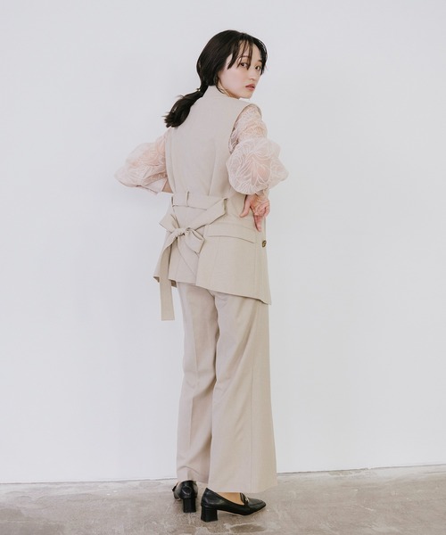 Sirin（シリン）の「≪セットアップ可≫ リネンライクワイドイージーパンツ【2サイズ展開】（その他パンツ・レディース・ベージュ/ネイビー・SMALL/X-SMALL）」の6枚目の写真
