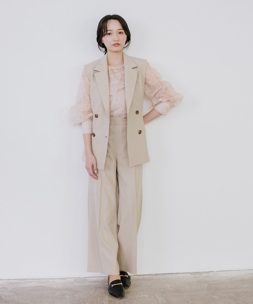 Sirin（シリン）の「≪セットアップ可≫ リネンライクワイドイージーパンツ【2サイズ展開】（その他パンツ・レディース・ベージュ/ネイビー・SMALL/X-SMALL）」の3枚目の写真