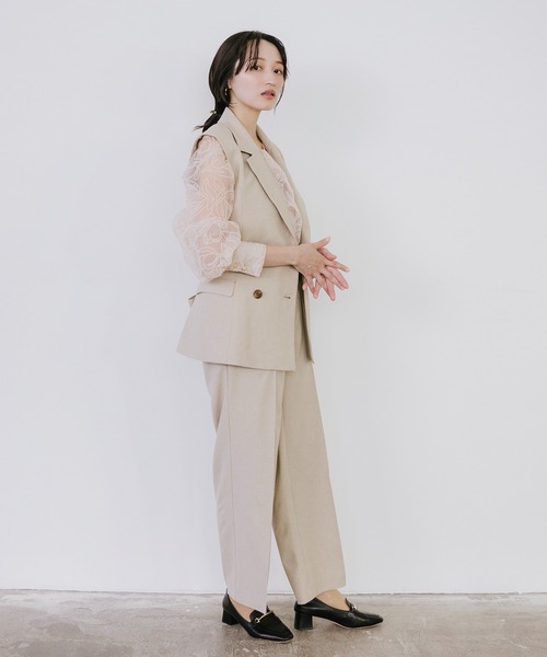 Sirin（シリン）の「≪セットアップ可≫ リネンライクワイドイージーパンツ【2サイズ展開】（その他パンツ・レディース・ベージュ/ネイビー・SMALL/X-SMALL）」の5枚目の写真