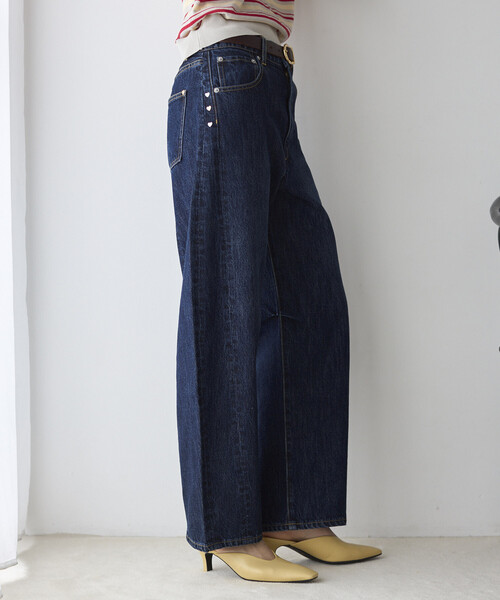 Firsthand（ファーストハンド）の「Firsthand/ファーストハンド ハートスタッズ カーヴィーデニム / ワイドシルエット（デニムパンツ・レディース・ブルー/ホワイト・X-SMALL/SMALL/MEDIUM）」の8枚目の写真