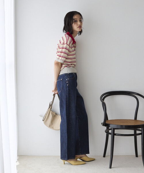 Firsthand（ファーストハンド）の「Firsthand/ファーストハンド ハートスタッズ カーヴィーデニム / ワイドシルエット（デニムパンツ・レディース・ブルー/ホワイト・X-SMALL/SMALL/MEDIUM）」の16枚目の写真