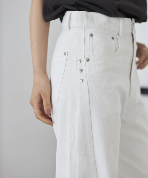 Firsthand（ファーストハンド）の「Firsthand/ファーストハンド ハートスタッズ カーヴィーデニム / ワイドシルエット（デニムパンツ・レディース・ブルー/ホワイト・X-SMALL/SMALL/MEDIUM）」の17枚目の写真