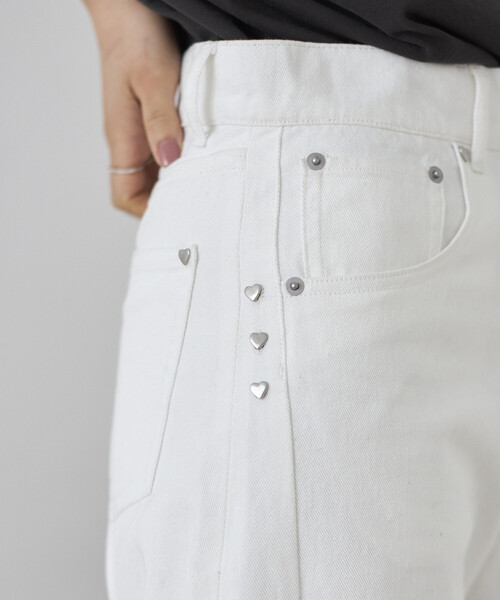 Firsthand（ファーストハンド）の「Firsthand/ファーストハンド ハートスタッズ カーヴィーデニム / ワイドシルエット（デニムパンツ・レディース・ブルー/ホワイト・X-SMALL/SMALL/MEDIUM）」の18枚目の写真