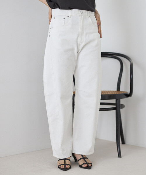 Firsthand（ファーストハンド）の「Firsthand/ファーストハンド ハートスタッズ カーヴィーデニム / ワイドシルエット（デニムパンツ・レディース・ブルー/ホワイト・X-SMALL/SMALL/MEDIUM）」の20枚目の写真