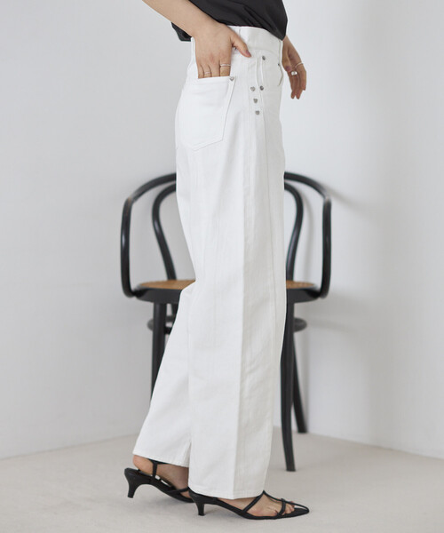 Firsthand（ファーストハンド）の「Firsthand/ファーストハンド ハートスタッズ カーヴィーデニム / ワイドシルエット（デニムパンツ・レディース・ブルー/ホワイト・X-SMALL/SMALL/MEDIUM）」の21枚目の写真