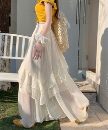 emi+（エミプラス）の「アシメフリルロングスカート（スカート）」