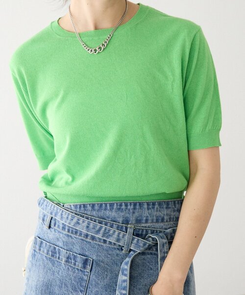 RIVE DROITE(リヴドロワ)の「予約【A・MONN(アモン)】HALF SLEEVE KNIT(ニット/セーター・レディース・グレー/チャコールグレー/グリーン・FREE)」の3枚目の写真