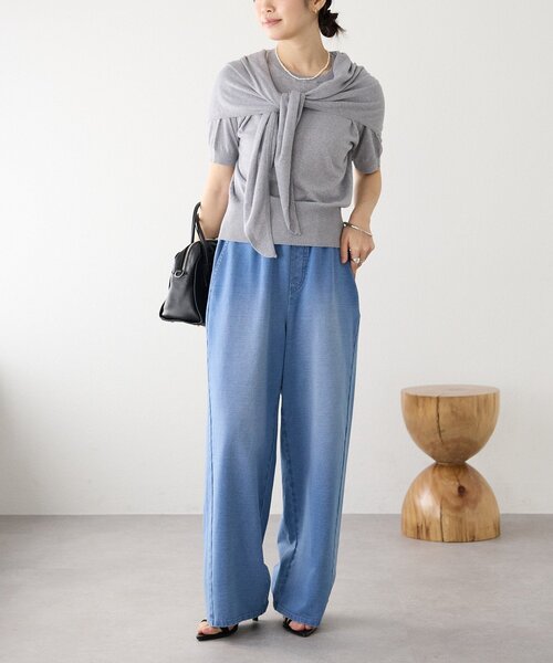 RIVE DROITE(リヴドロワ)の「予約【A・MONN(アモン)】HALF SLEEVE KNIT(ニット/セーター・レディース・グレー/チャコールグレー/グリーン・FREE)」の9枚目の写真