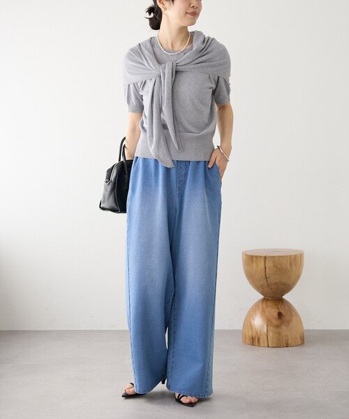 RIVE DROITE(リヴドロワ)の「予約【A・MONN(アモン)】HALF SLEEVE KNIT(ニット/セーター・レディース・グレー/チャコールグレー/グリーン・FREE)」の10枚目の写真