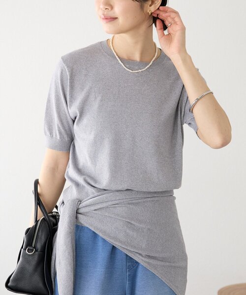 RIVE DROITE(リヴドロワ)の「予約【A・MONN(アモン)】HALF SLEEVE KNIT(ニット/セーター・レディース・グレー/チャコールグレー/グリーン・FREE)」の13枚目の写真