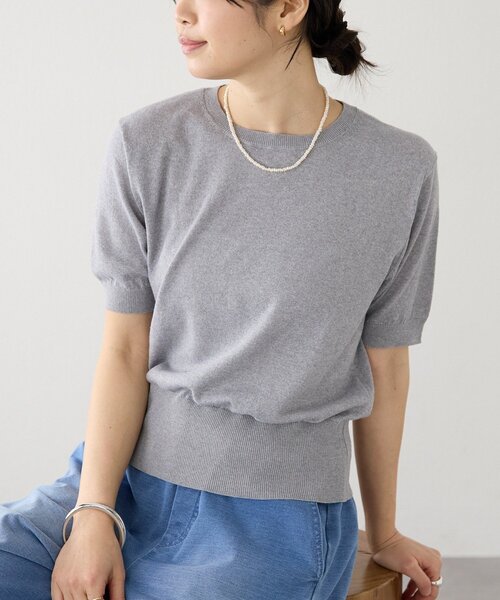 RIVE DROITE(リヴドロワ)の「予約【A・MONN(アモン)】HALF SLEEVE KNIT(ニット/セーター・レディース・グレー/チャコールグレー/グリーン・FREE)」の16枚目の写真