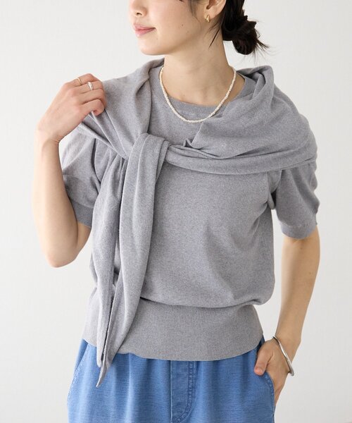 RIVE DROITE(リヴドロワ)の「予約【A・MONN(アモン)】HALF SLEEVE KNIT(ニット/セーター・レディース・グレー/チャコールグレー/グリーン・FREE)」の17枚目の写真