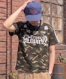 短丈フレイムロゴ半袖Tシャツ/ゲームシャツデザイン