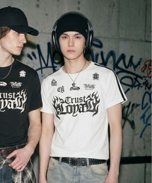 短丈フレイムロゴ半袖Tシャツ/ゲームシャツデザイン