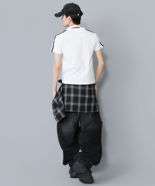 SPINNS（スピンズ）の「短丈フレイムロゴ半袖Tシャツ/ゲームシャツデザイン（Tシャツ/カットソー・メンズ・ホワイト/ブラック/ブラック系その他/ウッドランド・ONESIZE）」の21枚目の写真