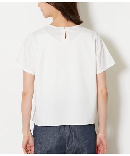 NEWYORKER（ニューヨーカー）の「【吸水速乾】プレーディング天竺 ピンタック半袖プルオーバー（Tシャツ/カットソー・レディース・ブラック/ホワイト・M/L）」の4枚目の写真