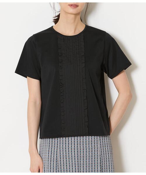 NEWYORKER（ニューヨーカー）の「【吸水速乾】プレーディング天竺 ピンタック半袖プルオーバー（Tシャツ/カットソー・レディース・ブラック/ホワイト・M/L）」の10枚目の写真