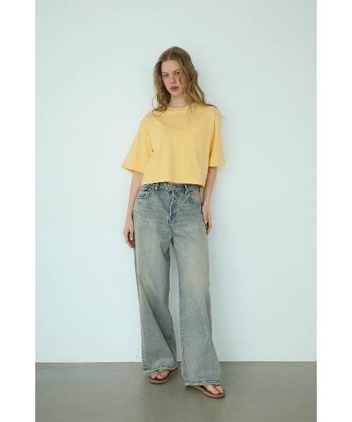 ALEXIA STAM（アリシアスタン）の「Logo Patch Cropped Tee/ロゴパッチ ポケットT（Tシャツ/カットソー・レディース・ブルー/ホワイト/グレー/イエロー・S/M）」の20枚目の写真