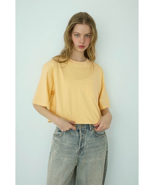 ALEXIA STAM（アリシアスタン）の「Logo Patch Cropped Tee/ロゴパッチ ポケットT（Tシャツ/カットソー・レディース・ブルー/ホワイト/グレー/イエロー・S/M）」の21枚目の写真