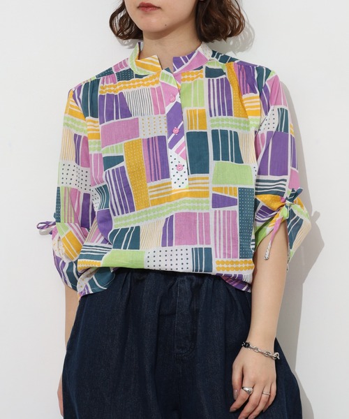 KILKI（キルキー）の「kilki　ドローイングミックスプリントブラウス 半端袖（シャツ/ブラウス・レディース・ピンク系その他/グリーン系その他・ONESIZE）」の10枚目の写真