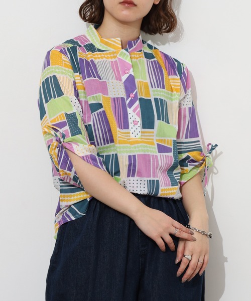 KILKI（キルキー）の「kilki　ドローイングミックスプリントブラウス 半端袖（シャツ/ブラウス・レディース・ピンク系その他/グリーン系その他・ONESIZE）」の11枚目の写真