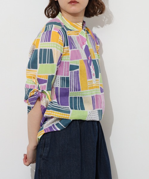 KILKI（キルキー）の「kilki　ドローイングミックスプリントブラウス 半端袖（シャツ/ブラウス・レディース・ピンク系その他/グリーン系その他・ONESIZE）」の12枚目の写真