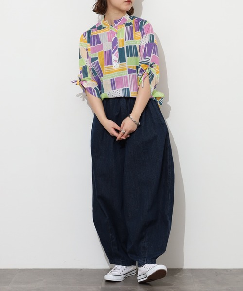 KILKI（キルキー）の「kilki　ドローイングミックスプリントブラウス 半端袖（シャツ/ブラウス・レディース・ピンク系その他/グリーン系その他・ONESIZE）」の14枚目の写真