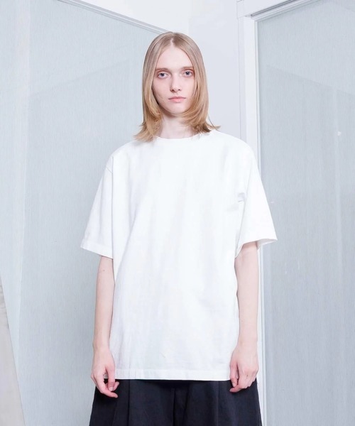 VOAAOV(ヴォアーブ)の「【VOAAOV】HEAVY JERSEY GARMENT DYE Oversize T-Shirt(Tシャツ/カットソー・メンズ・ブラック/チャコールグレー/ホワイト・2/1)」の2枚目の写真
