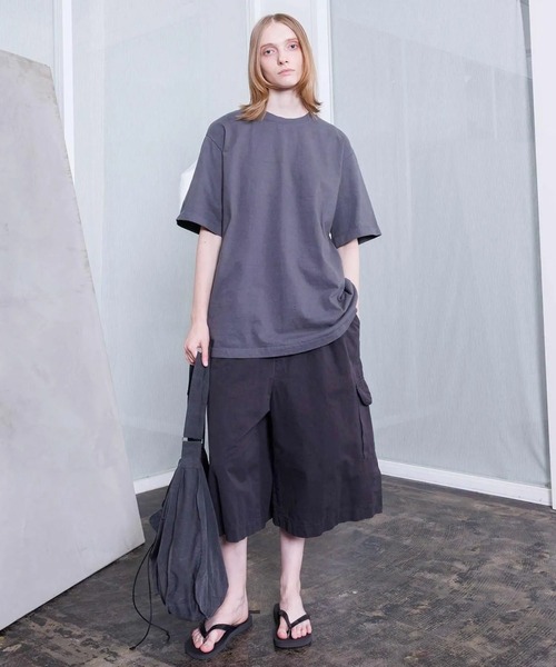 VOAAOV(ヴォアーブ)の「【VOAAOV】HEAVY JERSEY GARMENT DYE Oversize T-Shirt(Tシャツ/カットソー・メンズ・ブラック/チャコールグレー/ホワイト・2/1)」の3枚目の写真