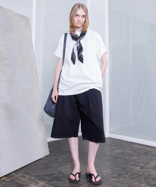 VOAAOV(ヴォアーブ)の「【VOAAOV】HEAVY JERSEY GARMENT DYE Oversize T-Shirt(Tシャツ/カットソー・メンズ・ブラック/チャコールグレー/ホワイト・2/1)」の7枚目の写真