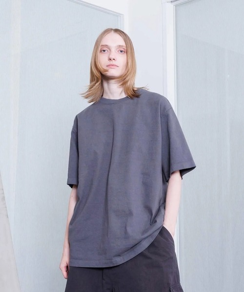VOAAOV(ヴォアーブ)の「【VOAAOV】HEAVY JERSEY GARMENT DYE Oversize T-Shirt(Tシャツ/カットソー・メンズ・ブラック/チャコールグレー/ホワイト・2/1)」の8枚目の写真