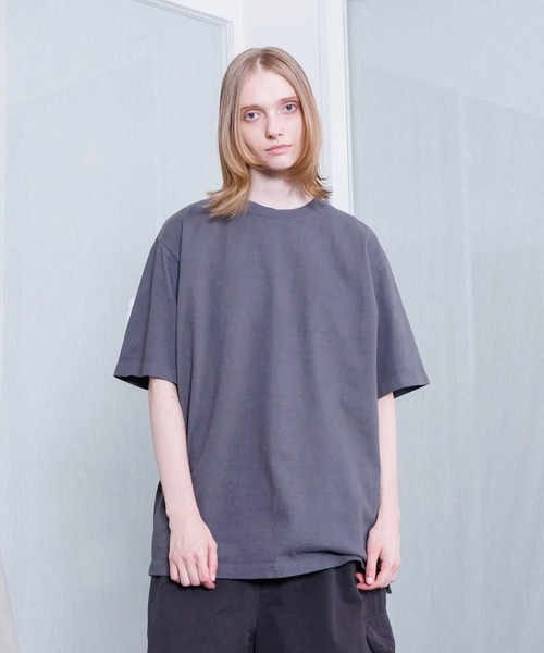 VOAAOV(ヴォアーブ)の「【VOAAOV】HEAVY JERSEY GARMENT DYE Oversize T-Shirt(Tシャツ/カットソー・メンズ・ブラック/チャコールグレー/ホワイト・2/1)」の9枚目の写真