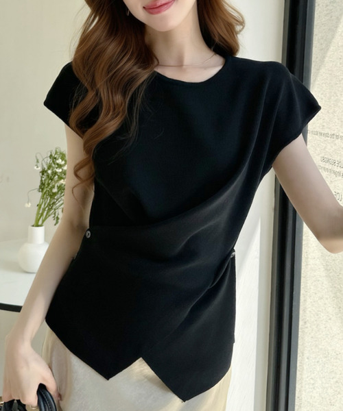 Ada.(エイダ)の「アソート展開 無地 ボーダー フレンチスリーブカットソー(Tシャツ/カットソー・レディース・ブラック×ホワイト/アイボリー/ブラック/ホワイト×ブラック・FREE)」の14枚目の写真