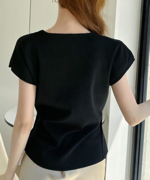 Ada.(エイダ)の「アソート展開 無地 ボーダー フレンチスリーブカットソー(Tシャツ/カットソー・レディース・ブラック×ホワイト/アイボリー/ブラック/ホワイト×ブラック・FREE)」の16枚目の写真